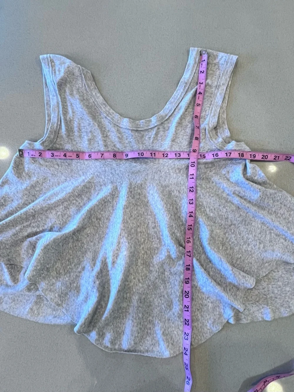 Free People Heather Gray V-Back Flowy Tank Sz XS